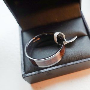 NEW  Men's Tungsten Carbide Wood Ring Band // Size: 14.5